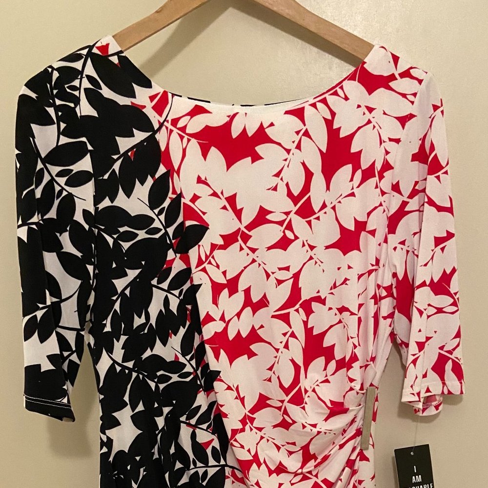 Sandra Darren Leaf Print Dress